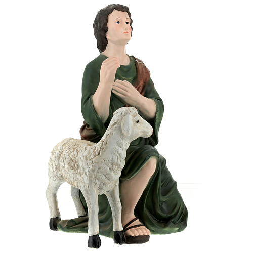 Shepherd with sheep in resin for nativity scene 100 cm 4