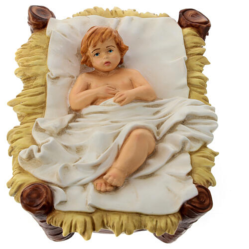 Niño Jesús cuna Natividad material infrangible 40 cm exterior 1