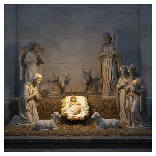 Enfant Jésus dans berceau pour Nativité 40 cm matière incassable pour extérieur 4