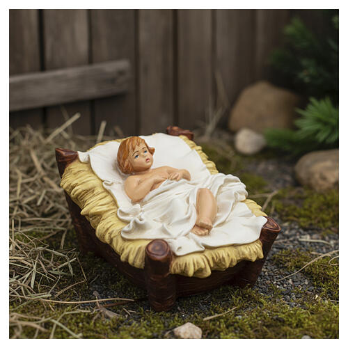 Baby Jesus manger Nativity unbreakable material 40 cm outdoors 2