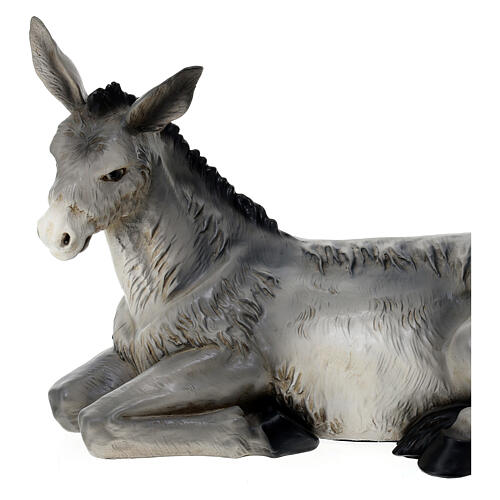 Estatua burro natividad material infrangible 40 cm exterior 2