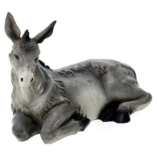 Estatua burro natividad material infrangible 40 cm exterior 3