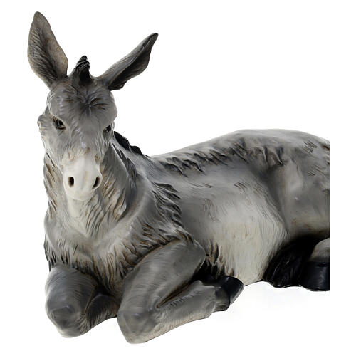 Estatua burro natividad material infrangible 40 cm exterior 4