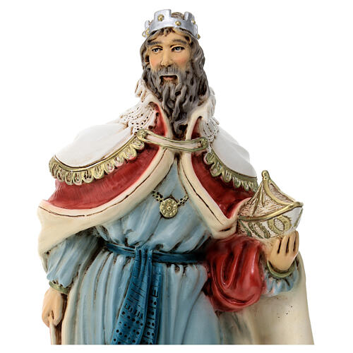 Wise man with gold statue for outdoor Nativity Scene of 30 cm, indistructible material 2