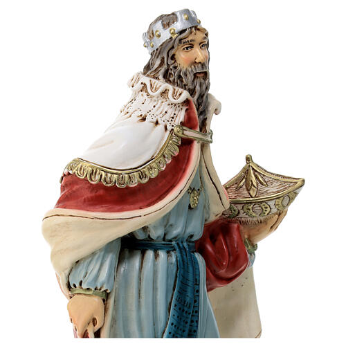 Wise man with gold statue for outdoor Nativity Scene of 30 cm, indistructible material 6