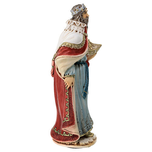 Wise man with gold statue for outdoor Nativity Scene of 30 cm, indistructible material 7