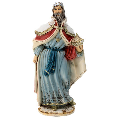 Estatua Rey Mago con oro material infrangible 30 cm exterior 1