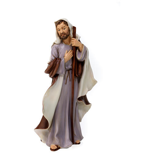 Heiliger Josef, Statue, aus bruchfestem Material, für 40 cm Krippe, AUßEN 1