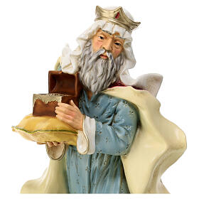 Wise Man offering gold statue for outdoor Nativity Scene of 40 cm, indistructible material