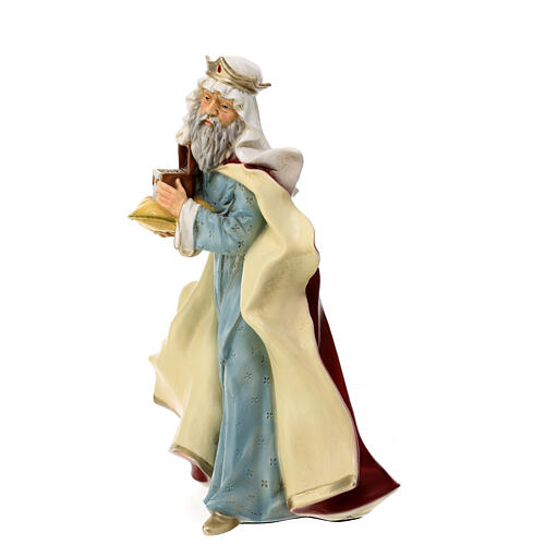 Rey Mago con oro estatua natividad material infrangible 40 cm exterior 3