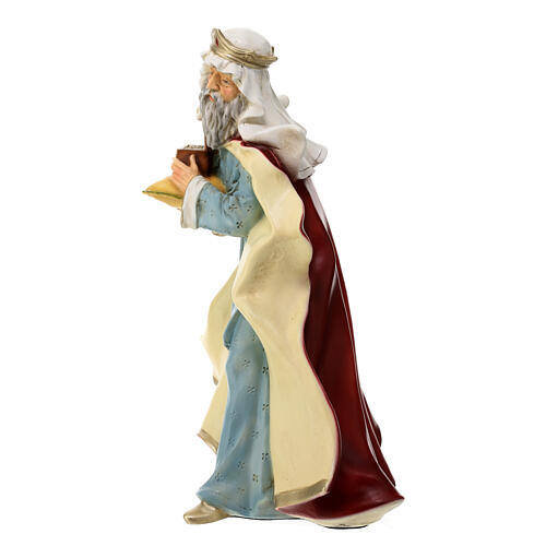 Rey Mago con oro estatua natividad material infrangible 40 cm exterior 7