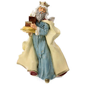 Roi Mage avec or statue pour Nativité 40 cm matière incassable pour extérieur