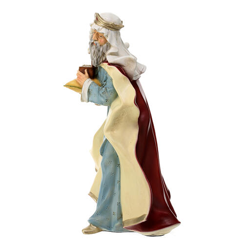 Król Mędrzec ze złotem figurka ze sceny narodzin Jezusa, materiał nietłukący 40 cm, na zewnątrz 7