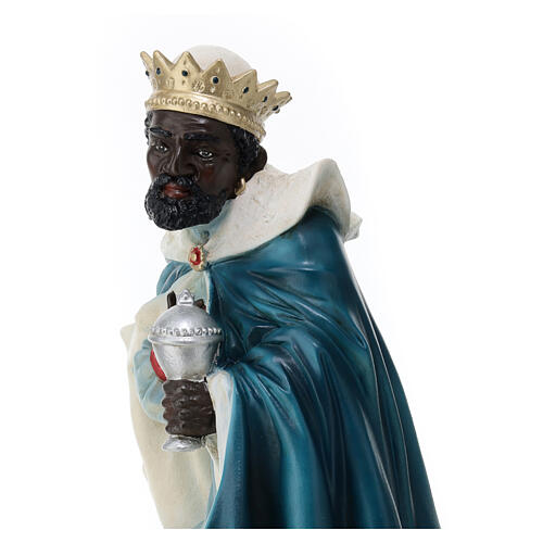 Heiliger König mit Weihrauch, Statue, aus bruchfestem Material, für 40 cm Krippe, AUßEN 4