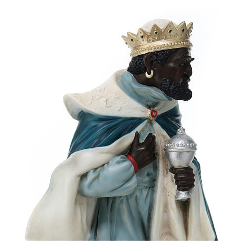Heiliger König mit Weihrauch, Statue, aus bruchfestem Material, für 40 cm Krippe, AUßEN 6