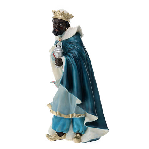 Estatua Rey Mago con incienso material infrangible 40 cm exterior 3
