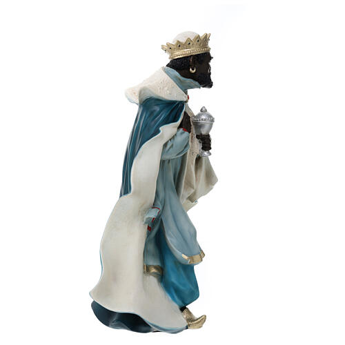 Estatua Rey Mago con incienso material infrangible 40 cm exterior 7