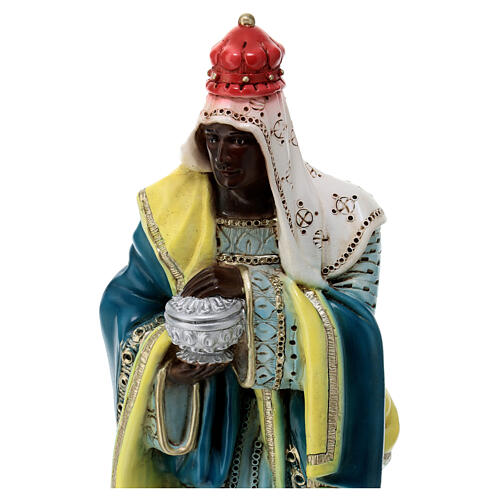 Rey Mago estatua con incienso natividad 30 cm exterior 2