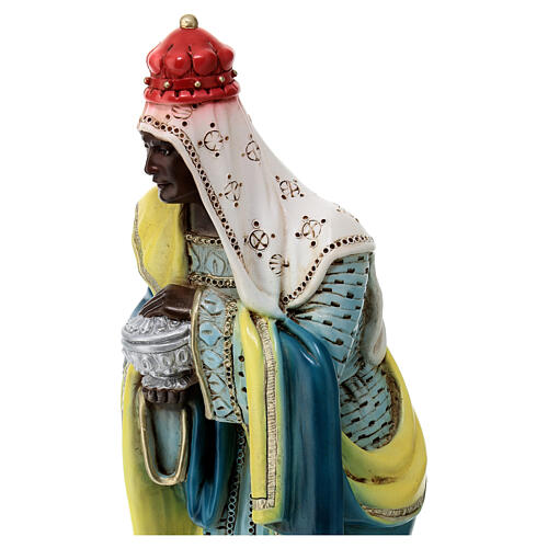 Roi Mage maure avec encens pour Nativité 30 cm matière incassable pour extérieur 4