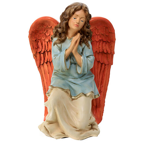 Kniender Engel, Statue, aus bruchfestem Material, für 40 cm Krippe, AUßEN 1