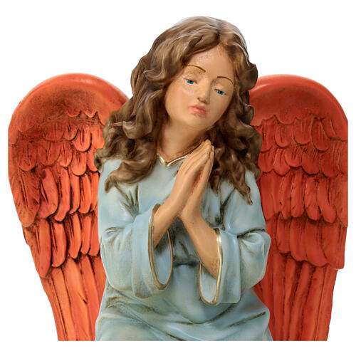 Kniender Engel, Statue, aus bruchfestem Material, für 40 cm Krippe, AUßEN 2