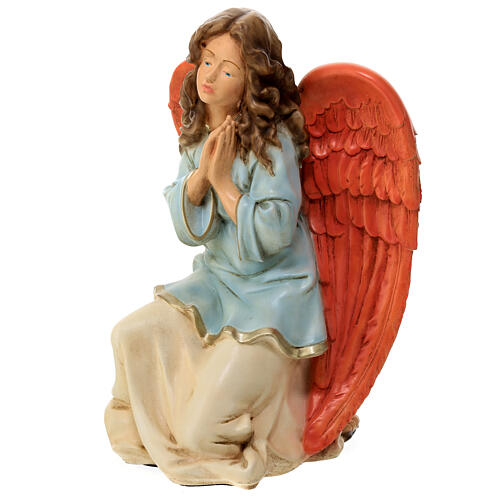 Kniender Engel, Statue, aus bruchfestem Material, für 40 cm Krippe, AUßEN 3