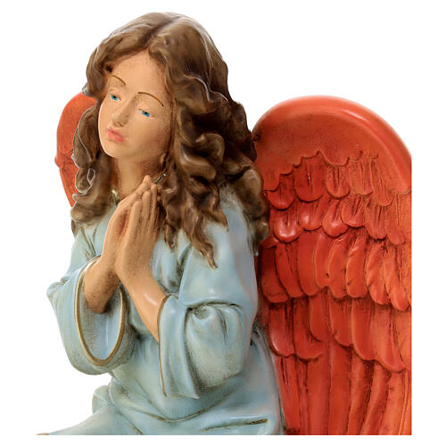 Kniender Engel, Statue, aus bruchfestem Material, für 40 cm Krippe, AUßEN 4