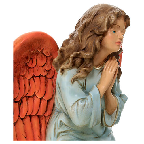 Kniender Engel, Statue, aus bruchfestem Material, für 40 cm Krippe, AUßEN 6