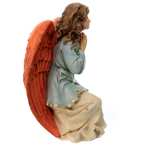 Kniender Engel, Statue, aus bruchfestem Material, für 40 cm Krippe, AUßEN 7