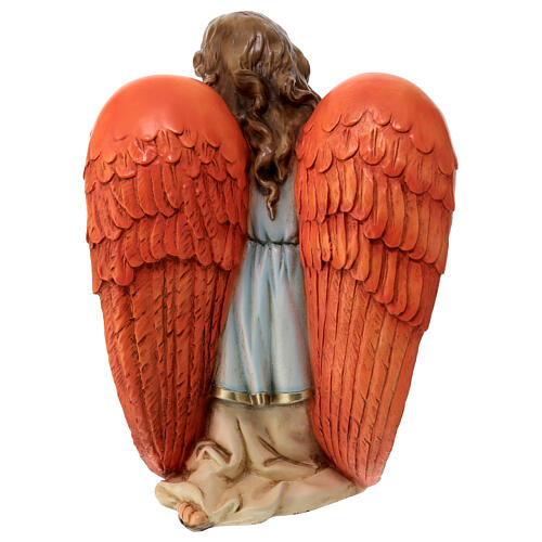 Kniender Engel, Statue, aus bruchfestem Material, für 40 cm Krippe, AUßEN 9