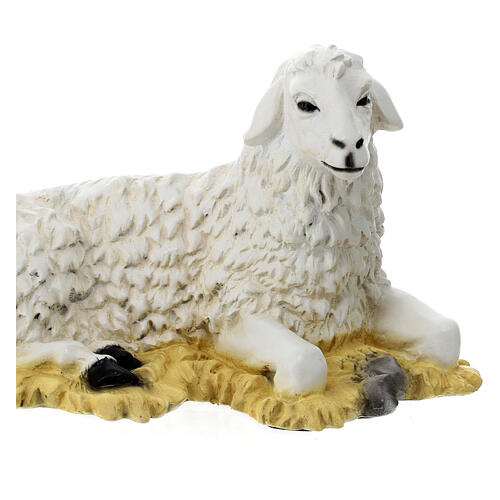 Estatua oveja material infrangible natividad 40 cm exterior 2