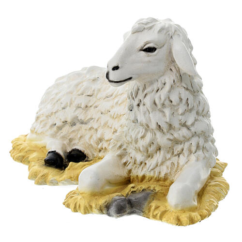 Estatua oveja material infrangible natividad 40 cm exterior 3