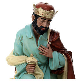 Heiliger König mit Myrrhe, Statue, aus bruchfestem Material, für 40 cm Krippe, AUßEN