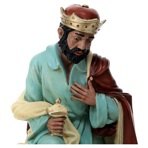 Heiliger König mit Myrrhe, Statue, aus bruchfestem Material, für 40 cm Krippe, AUßEN 2