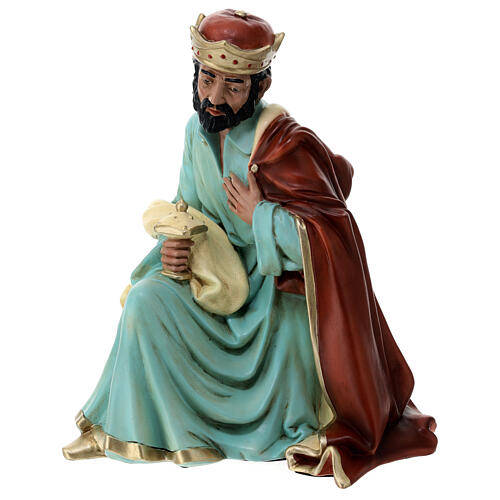 Heiliger König mit Myrrhe, Statue, aus bruchfestem Material, für 40 cm Krippe, AUßEN 3