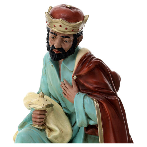 Heiliger König mit Myrrhe, Statue, aus bruchfestem Material, für 40 cm Krippe, AUßEN 4