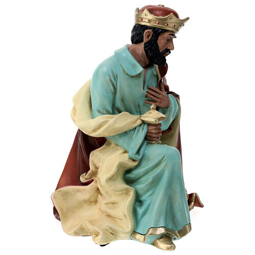 Heiliger König mit Myrrhe, Statue, aus bruchfestem Material, für 40 cm Krippe, AUßEN 5