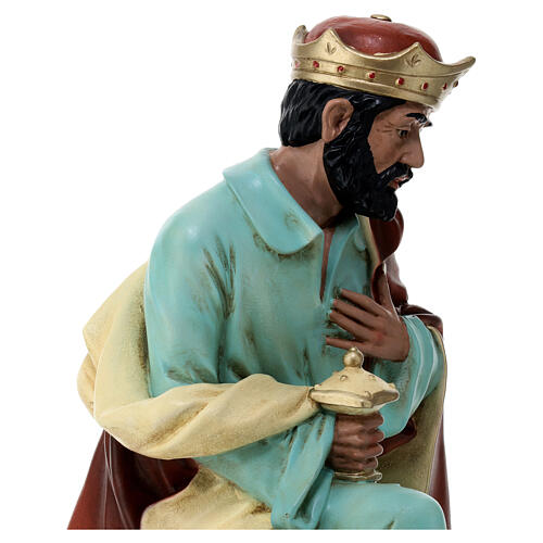 Heiliger König mit Myrrhe, Statue, aus bruchfestem Material, für 40 cm Krippe, AUßEN 6