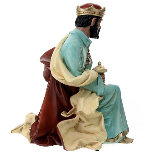 Heiliger König mit Myrrhe, Statue, aus bruchfestem Material, für 40 cm Krippe, AUßEN 7