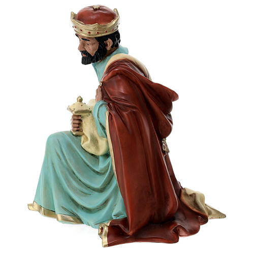 Heiliger König mit Myrrhe, Statue, aus bruchfestem Material, für 40 cm Krippe, AUßEN 8