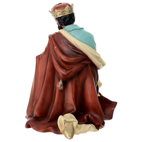 Heiliger König mit Myrrhe, Statue, aus bruchfestem Material, für 40 cm Krippe, AUßEN 9