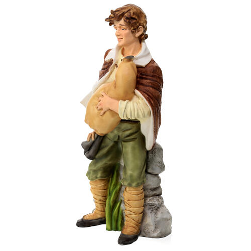 Dudelsackspieler, Statue, aus bruchfestem Material, für 40 cm Krippe, AUßEN 3