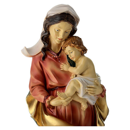 Figura de resina para presépio de 30 cm Virgem com o Menino 2