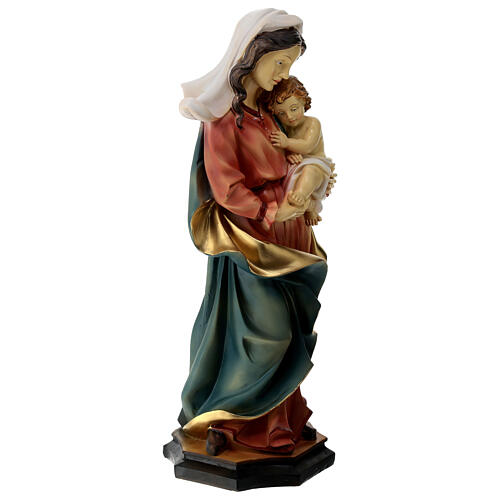 Figura de resina para presépio de 30 cm Virgem com o Menino 3