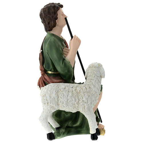 Pastore presepe 60 cm con pecora e bastone vetroresina 40x20x20 cm 4