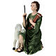 Pastore presepe 60 cm con pecora e bastone vetroresina 40x20x20 cm s2