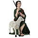 Pastor com ovelha e vara 55x30x25 cm para presépio de 80 cm fibra de vidro s3