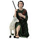 Shepherd statue 55x30x25 cm sheep and staff in fiberglass, 80 cm nativity set s1