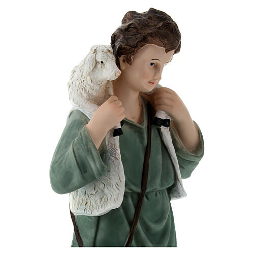Pastore con pecora presepe 40 cm vetroresina 30x15x10 cm 2