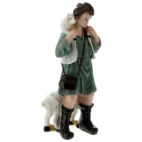 Pastore con pecora presepe 40 cm vetroresina 30x15x10 cm 4